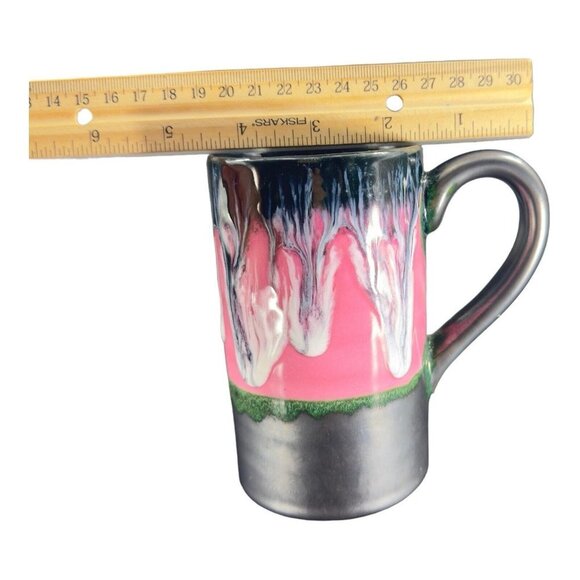Studio Art Pottery Hand Made Single Drip Glaze Pottery Drinking Coffee Cup Mug - Picture 5 of 16